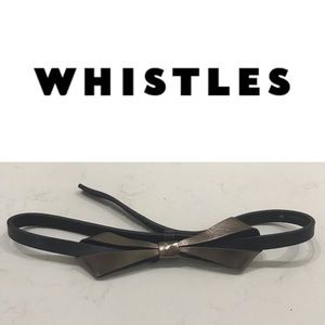 NWOT WHISTLES LEATHER BOW BELT/ BRONZE: ADJUSTABLE